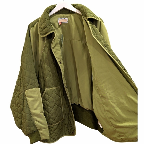 Anthropologie Pilcro Quilted Mixed-Media Bomber Jacket in Moss Green 2X NWT - Picture 7 of 10
